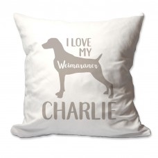 4 Wooden Shoes Personalized I Love My Weimaraner Throw Pillow FWDS1675